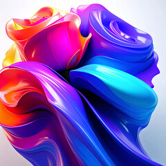 Beautiful floral abstract in vibrant textured colors