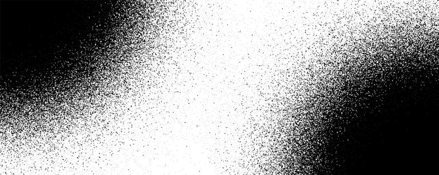 Grainy noise circles vector set. Dot grain texture circles. Spray texture sand and dissolving circles. Abstract black spheres with gradient stipple pattern.  Vector illustration