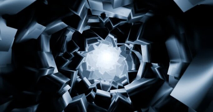 Abstract Geometric Tunnel with Glowing Center looping animation