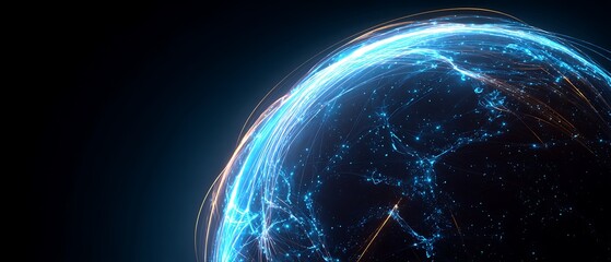 networks and financial data connections around the world, representing a modern cashless economy, secure transactions, and global financial technology.