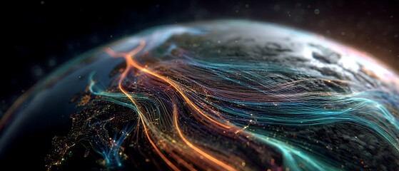 networks and financial data connections around the world, representing a modern cashless economy, secure transactions, and global financial technology.