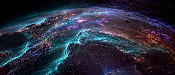 networks and financial data connections around the world, representing a modern cashless economy, secure transactions, and global financial technology.