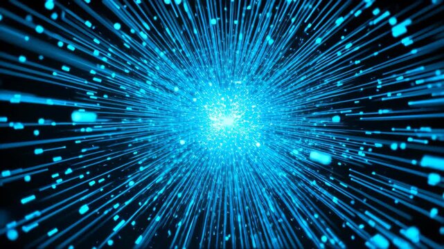 Digital Symphony: A vibrant display of digital data streams, converging from every direction in a brilliant display of energy and connection. 