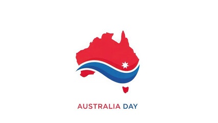 Obraz premium Australia Day celebration graphic with map and flag design
