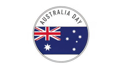 Australia Day flag badge with circle frame