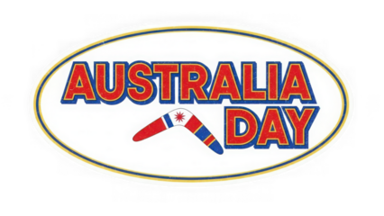 Australia Day logo with boomerang and flag design