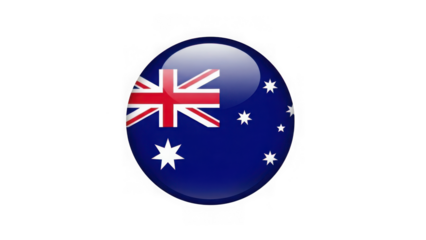 Australian flag icon with white stars and red cross on blue background