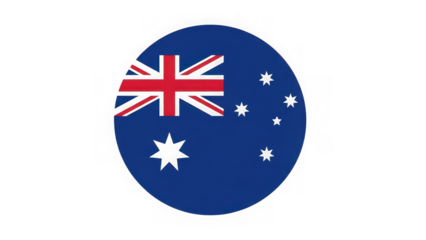 Australian flag in a circle shape symbol  national emblem