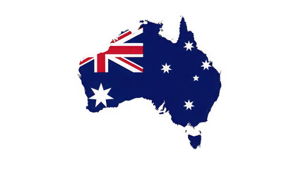 Australian flag map of Australia continent country