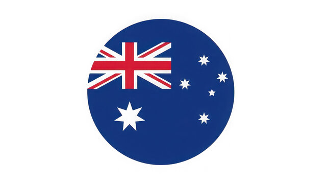 Australian flag in a circle shape symbol  national emblem
