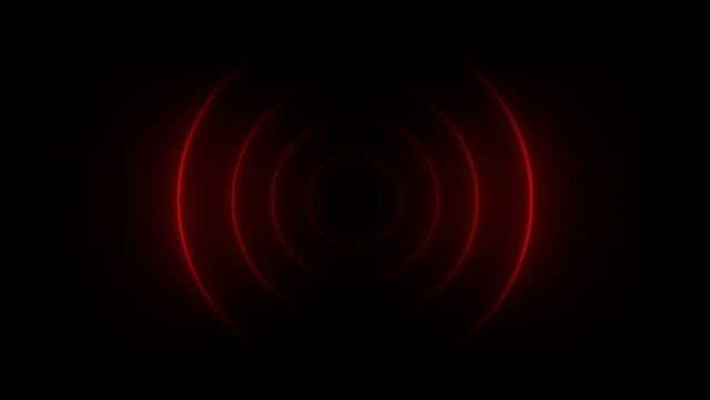 Concentric red glowing light waves radiating outward in a dark Generate title without using the word "Title:" before it. background with smooth gradient transitions