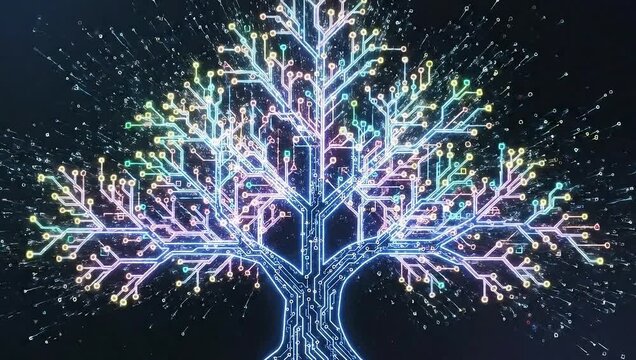 Digital Tree - A Futuristic Representation of Growth and Connectivity.