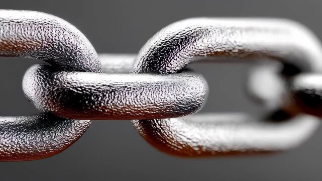 Interlocking Strength: A close-up showcases a sturdy metal chain, its links interlocked in a symbol of unbreakable unity and resilience.