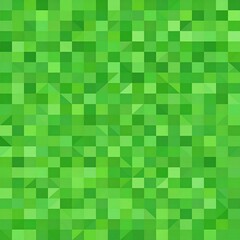 Fototapeta premium Abstract green pixel art background. Numerous shades of green squares arranged in a repeating mosaic pattern
