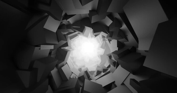 Abstract Geometric Tunnel with Light Center looping animation