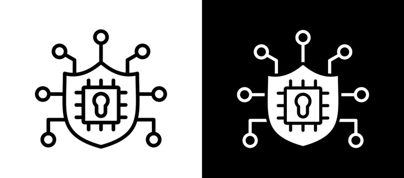 Ai Security whiteblack icon