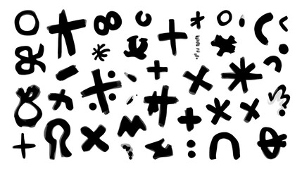 Collection of various mathematical and astrological symbols