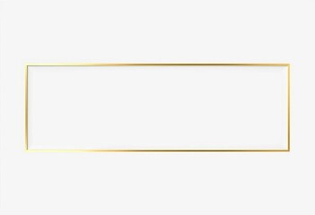 Fototapeta premium Elegant, thin gold line frame on white background , template, linear frame