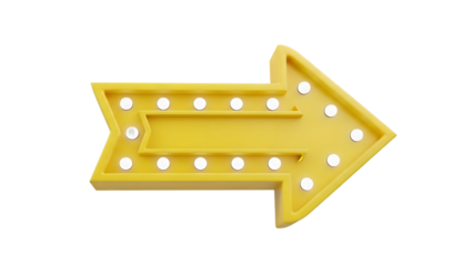 Illuminated yellow arrow sign
