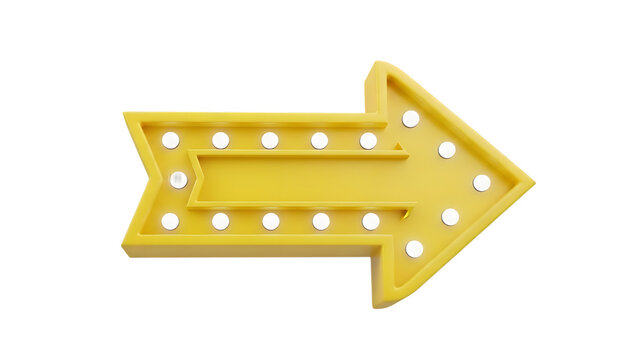 Illuminated yellow arrow sign