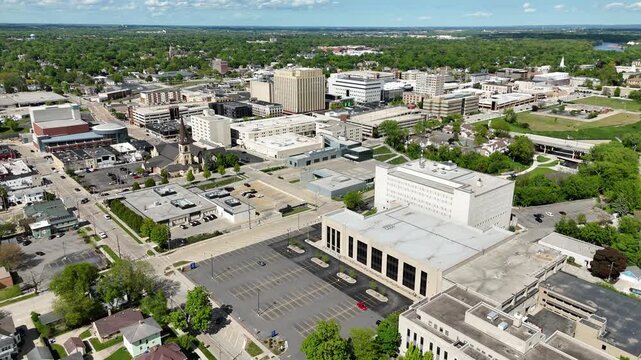 Aerial of Appleton Wisconsin on sunny Summer Day.  Shot on DJI Mini 4 Pro.