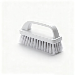 White Cleaning Brush Isolated on White Background
