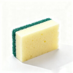 Kitchen Sponge Scrubber on White Background
