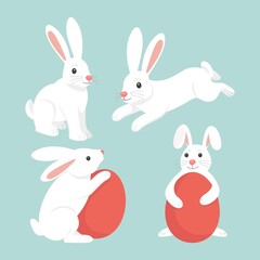 Fototapeta premium easter bunny and eggs