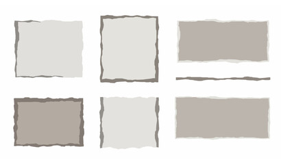 Fototapeta premium Decorative Torn Paper Strips and Frames Vector Set