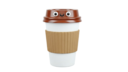 Cute Coffee Cup with Happy Face