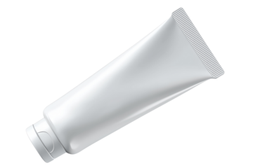 A minimalist white tube placed in mid-air, representing creativity and modern design in graphic projects.