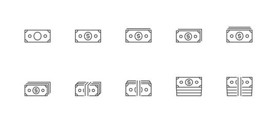 Stack of Banknotes vector icons concept illustration