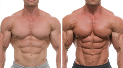 Muscle Gain Transformation Showing Progress From a Skinny Frame to a Defined Physique With Broad Shoulders and Bulging Biceps