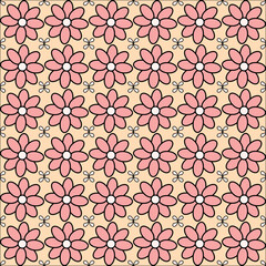 Seamless floral pattern collection featuring abstract botanical flowers and organic flowing shapes. Decorative repeating design with a modern vintage color palette, suitable for textile, fabric
