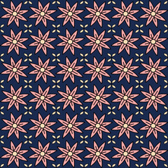 Seamless floral pattern collection featuring abstract botanical flowers and organic flowing shapes. Decorative repeating design with a modern vintage color palette, suitable for textile, fabric