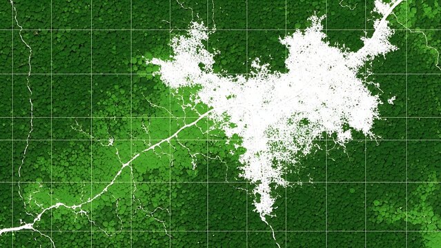 Abstract textured green background with white organic shapes and grid overlay - Powered by Adobe