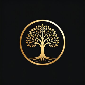 Golden tree in circle