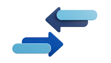 Two Arrows and Rectangles Symbolizing Exchange or Comparison