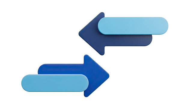 Two Arrows and Rectangles Symbolizing Exchange or Comparison