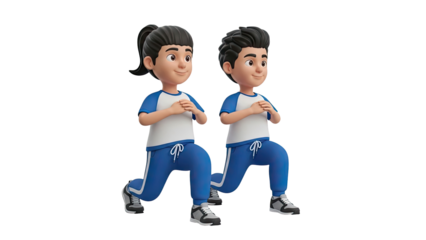 Children performing lunges