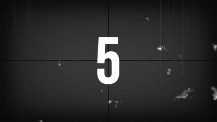 Countdown old film animation 10 second 4K resolution.
