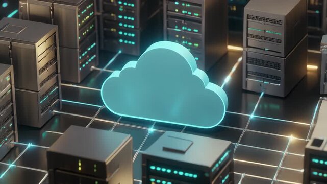 Isometric Servers and Cloud in Grid Layout with Data Streams