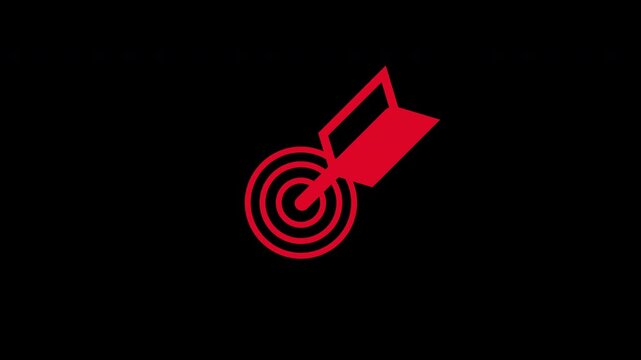 Archery Target Bullseye with Arrow Success Goal Icon Concept Animation with Alpha Channel