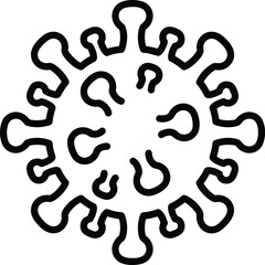 Coronavirus icon vector. covid 19 pandemic outline symbol, bacteria or germ disease illustration