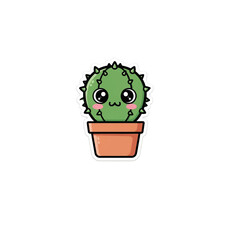 Cute Kawaii Cactus Sticker