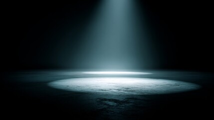 Obraz premium Dark and Empty Stage with Spotlight in a Subtle Atmosphere of Mystery and Anticipation, Suitable for Theatrical or Artistic Concepts