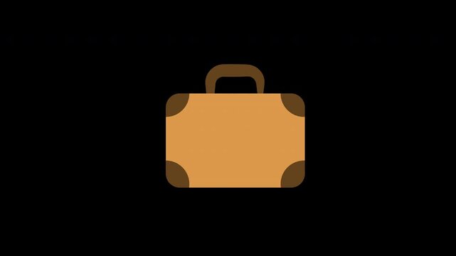 Briefcase Travel Suitcase Business Bag Icon Concept Animation with Alpha Channel