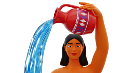 Woman pouring water from a jug