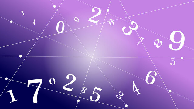 数字を散りばめた数秘術の背景イラスト(16:9)