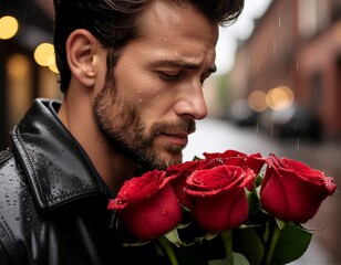 A man shedding tears on Valentine's  day Feb. 14, 2026